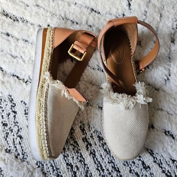 See By Chloe Glyn Espadrille Sandals in Natural, sz 41 - Picture 1 of 11